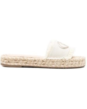 Liu Jo Ausgefranste Paros Espadrilles Mit Logo-Schild - Weiß