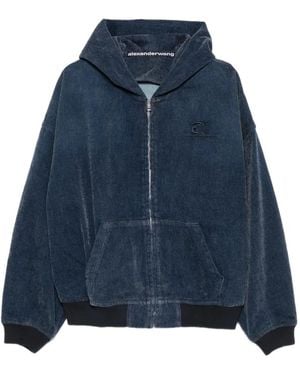 Alexander Wang Chaqueta Vaquera Con Logo Bordado - Azul