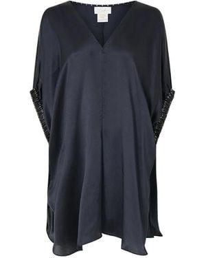 CAMILLA Top Con Puños Fruncidos - Azul