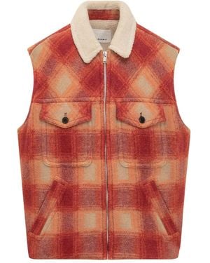 Isabel Marant Check Pocket Gilet - Orange
