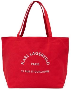 KARL LAGERFELD Logo-Print Tote Bag - Red