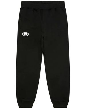 Aape By A Bathing Ape Moonface Logo-Patch Track Pants - Black