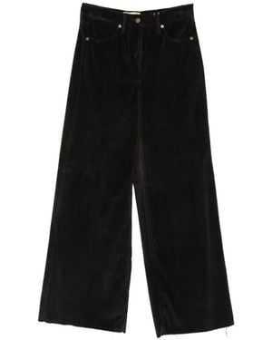 Momoní Corduroy Wide-Leg Trousers - Black
