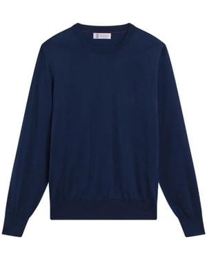 Brunello Cucinelli Pull À Col Rond - Bleu
