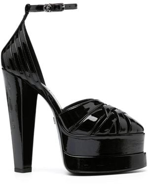 Roberto Cavalli 155Mm Patent-Finish Pumps - Black