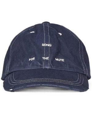 Song For The Mute Casquette À Effet Usé Et Logo Brodé - Blue