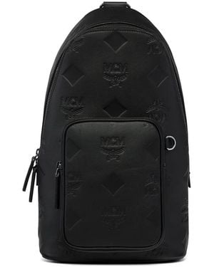 MCM Borsa Messenger Aren Con Monogramma - Nero