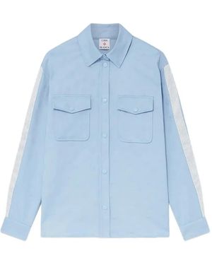 CASABLANCA Patch-pocket stripe shirt - Azul