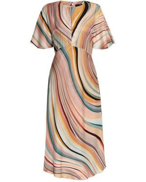 Paul Smith Swirl Bell-Sleeve Dress - White