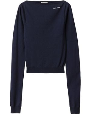 Miu Miu Pullover mit U-Boot-Ausschnitt - Blau