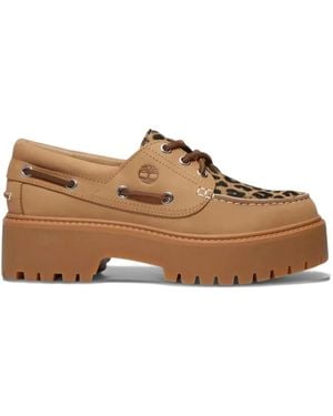 Timberland Leopard-print Loafers - ブラウン