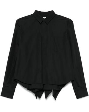 Sacai Panel-Detail Shirt - Black