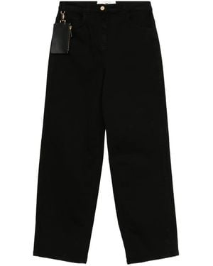 Elisabetta Franchi Vaqueros con botones del logo - Negro