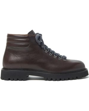 Peserico Leather Lace-Up Boots - Brown