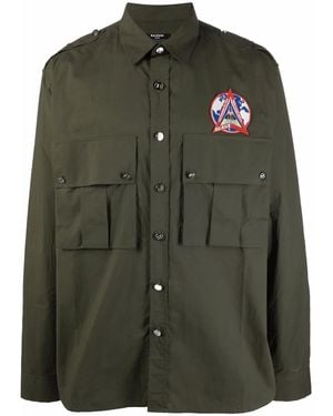 Balmain パッチディテール シャツ - グリーン