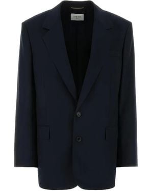 Saint Laurent Single-Breasted Blazer - Blue