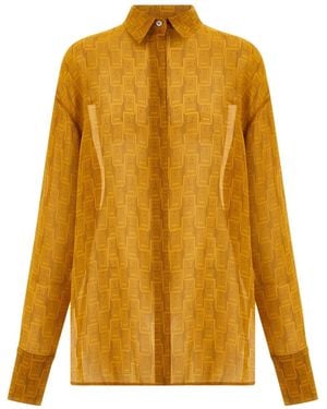 Ferragamo Women Monogram Shirt - Yellow