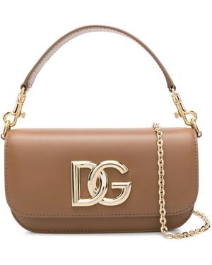 Dolce & Gabbana 3.5 Leather Cross Body Bag - Brown