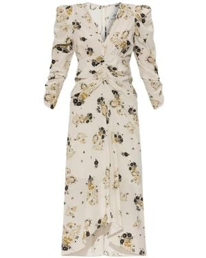 Isabel Marant Albini Floral-Print Midi Dress - Natural