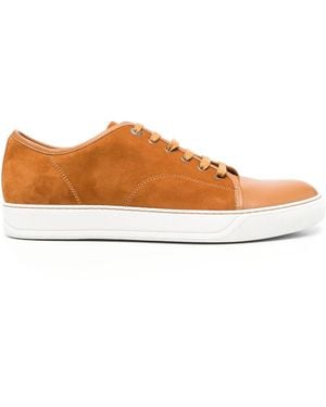 Lanvin Dbbi Low-Top Suede Sneakers - Brown