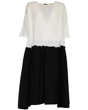 Apuntob Short-Sleeve Ruffled Dress - White