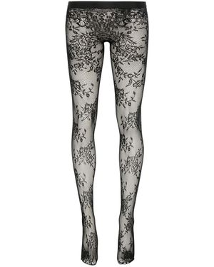 McQueen Medias con encaje floral - Gris