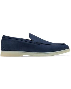 Forsa Alex Cross-Stitch Leather Loafers - Blue