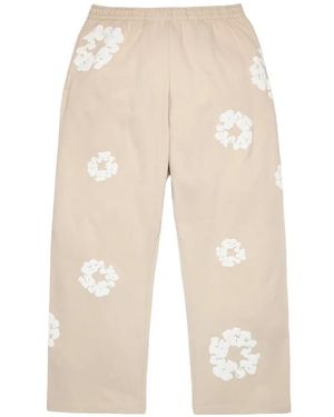 DENIM TEARS Cotton Wreath Track Trousers - Natural