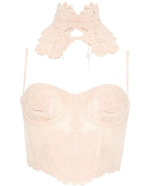 Zimmermann Rebellion Filigree-Collar Corset - White