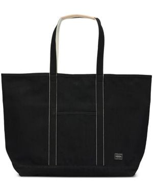 Porter-Yoshida and Co Logo-Patch Shoulder Bag - Black