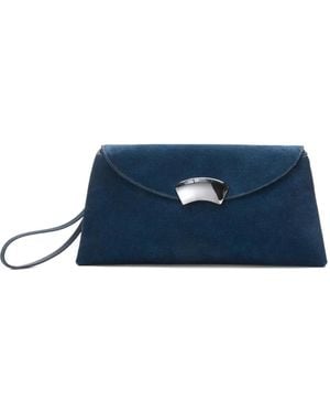 3.1 Phillip Lim Id Soft Dual Flap Hardware Clutch Bag - Blue