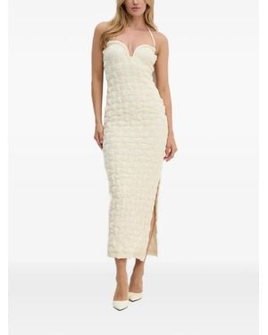 Nanushka Textured Halterneck Dress - Natural