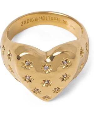 Zadig & Voltaire Heartbreaker Crystal-Embellished Ring - Metallic