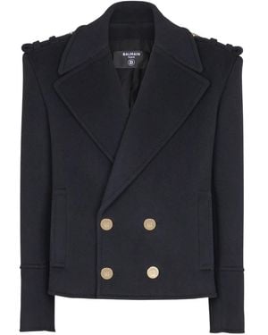 Balmain クロップド ジャケット - ブルー