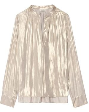 Zadig & Voltaire Tink V-Neck Top - Natural