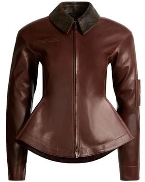 DUCIE Bernadette Leather Jacket - Brown