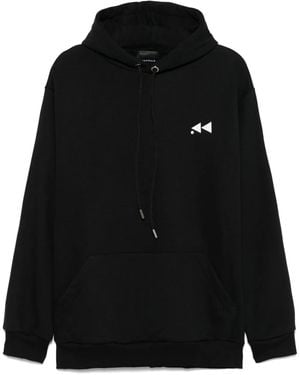 Throwback. Logo-Print Hoodie - Black