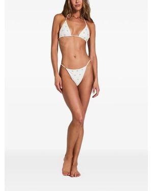 Devon Windsor Giada Crystal-Embellished Bikini Bottoms - White