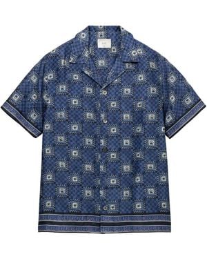 Che Studios Telha Geometric-Print Linen Shirt - Blue