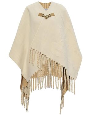 Burberry Fringe Poncho - Natural