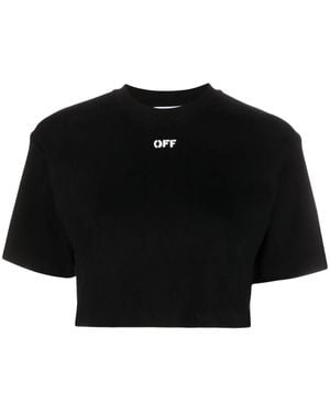 Off-White c/o Virgil Abloh Cropped T-Shirt With Logo - Black