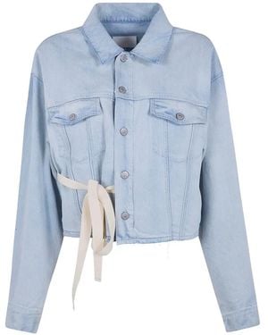 MM6 by Maison Margiela Raw-Hem Denim Jacket - Blue