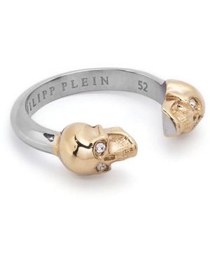 Philipp Plein スカルモチーフ リング - ホワイト