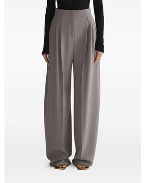 Mugler High-Waisted Wide-Leg Trousers - Grey