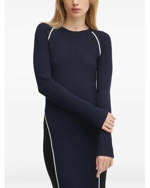 From Future Ribbed Midi Dress - Blue
