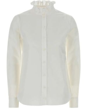 McQueen Ruffle-Collar Shirt - White