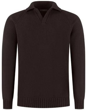Zanone Jersey Con Cuello De Polo De Manga Raglán - Negro