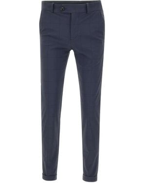 Rrd Checked Tailored Trousers - Blue