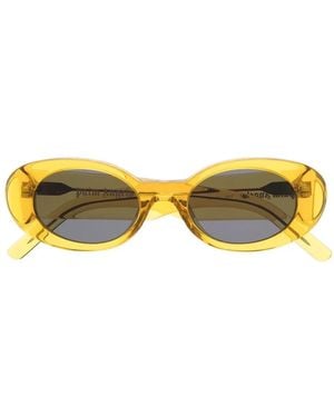 Palm Angels Spirit Oval-Frame Sunglasses - Yellow