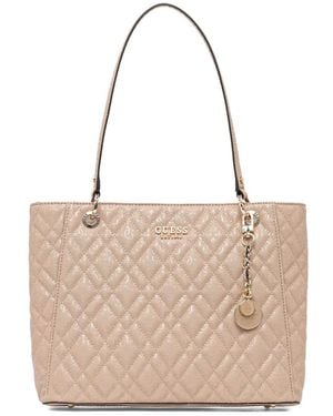 Guess Isemay Logo Patent Shopper - Natural